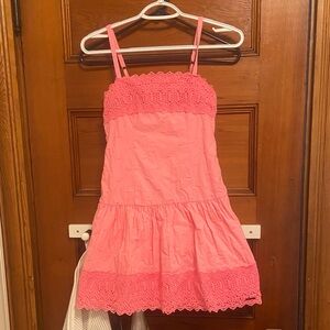 Pink Lace Trim Dress